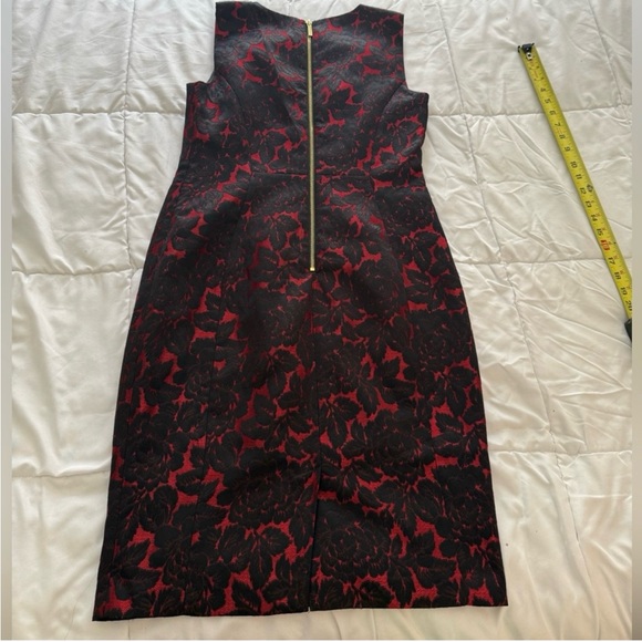 Calvin Klein Black and Red Floral Midi Dress - Picture 4 of 6